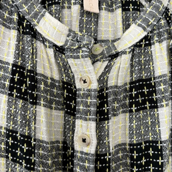 Anthropologie Pilcro Breezy Button Down Black Plaid Buffalo Top Blouse Size S - Picture 8 of 14